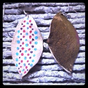 Lime painted earrings